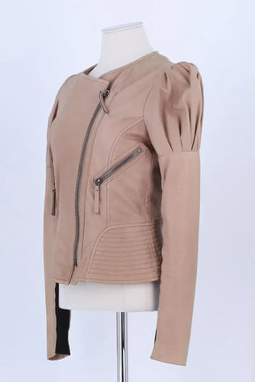 Blouson Barbara Bui Beige en Cuir