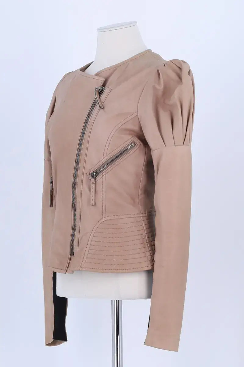 Blouson Barbara Bui Beige en Cuir