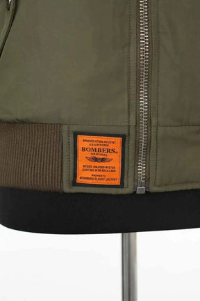 Blouson Bombers Kaki en Polyester