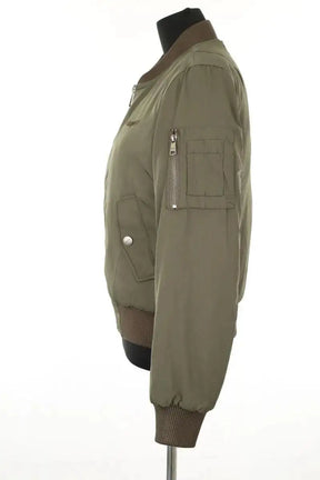 Blouson Bombers Kaki en Polyester