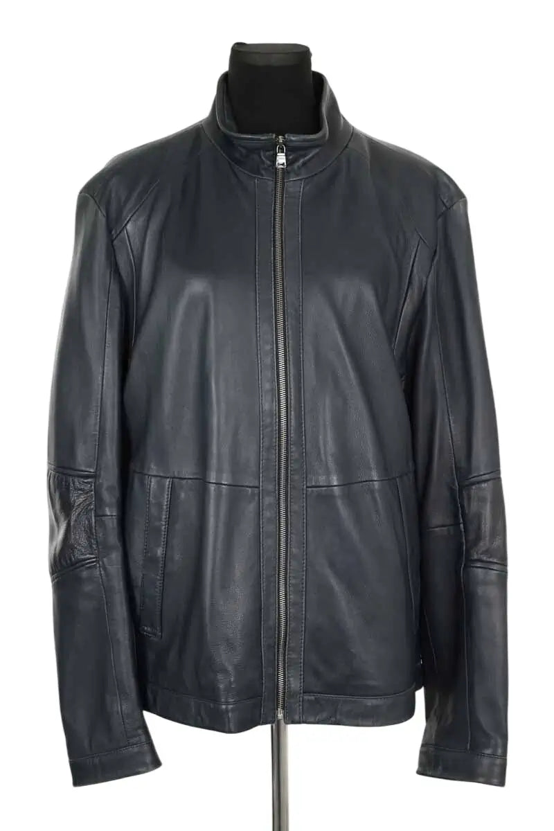 Blouson Boss Bleu en Cuir, taille L - Seconde Main