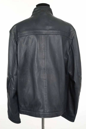 Blouson Boss Bleu en Cuir