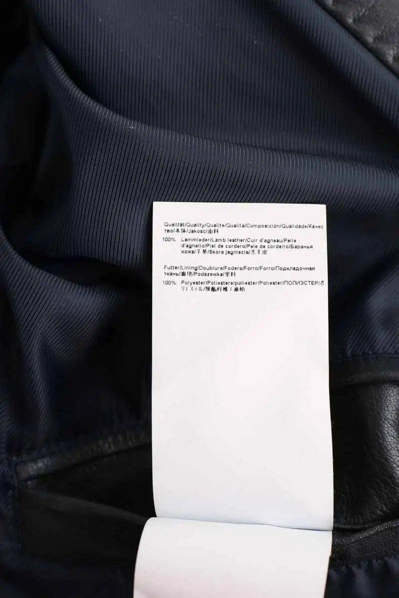Blouson Boss Bleu en Cuir