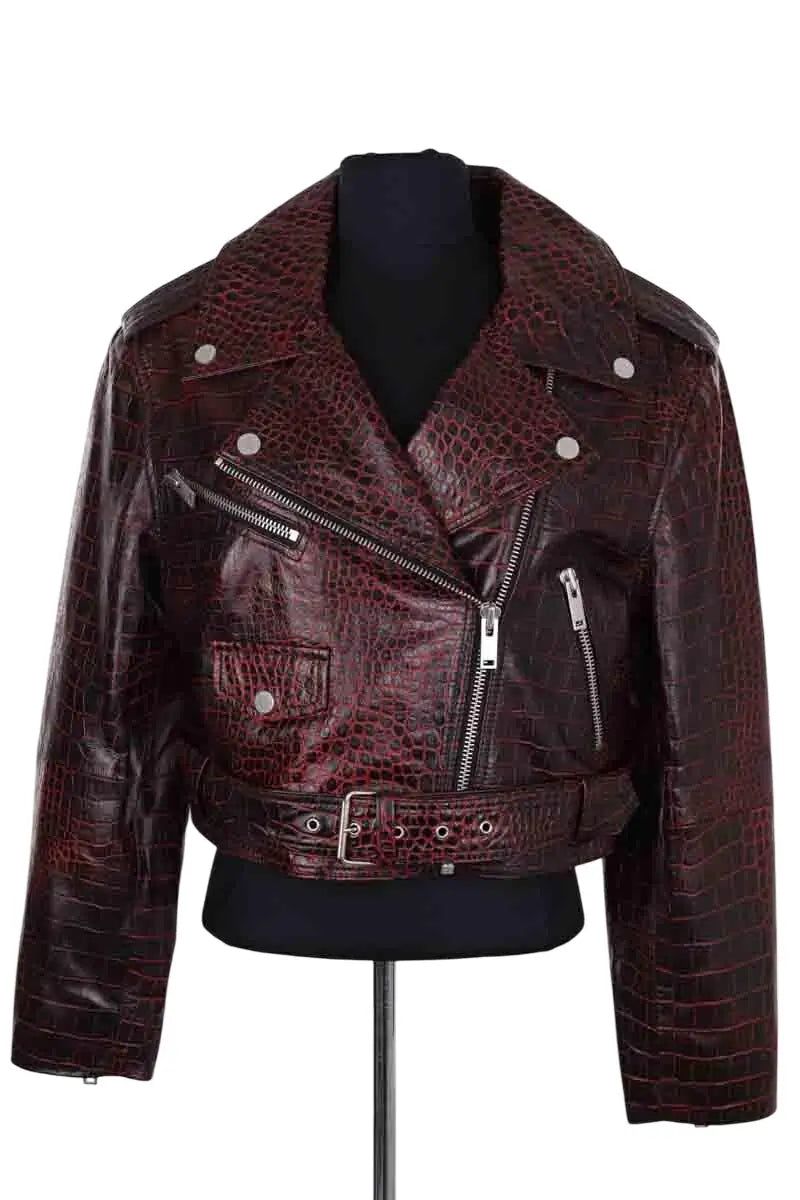 Blouson Gestuz Bordeaux en Cuir, taille S - Seconde Main