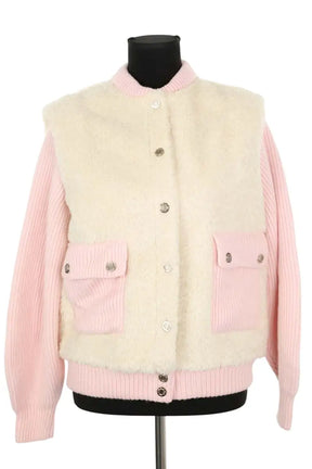 Blouson Maje Billy Blanc en Polyester, taille S - Seconde Main