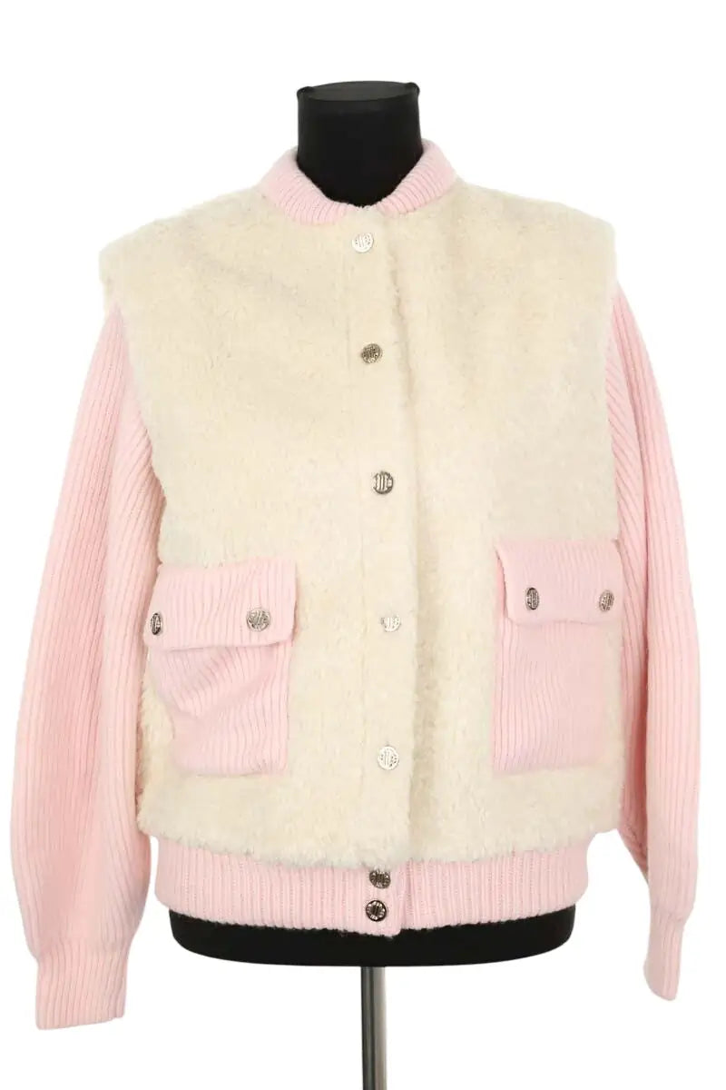 Blouson Maje Billy Blanc en Polyester, taille S - Seconde Main