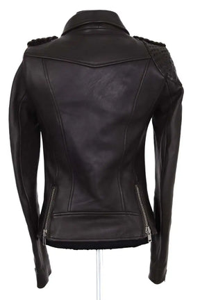 Blouson Maje Marron en Cuir