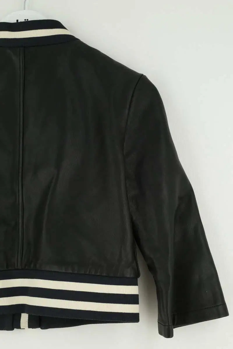 Blouson Maje Noir en Cuir