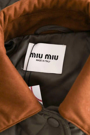 Blouson Miu Miu Kaki en Synthétique