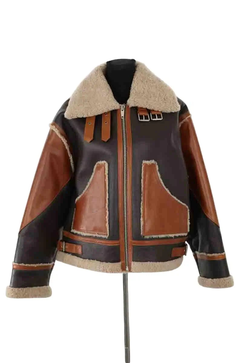 Blouson The Kooples Marron en Cuir, taille XL - Seconde Main