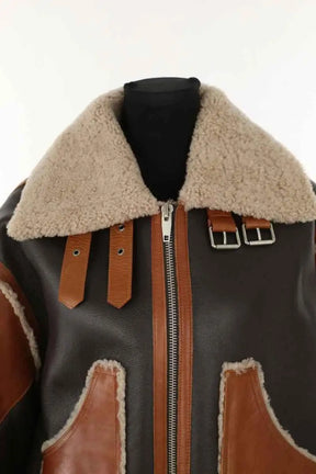 Blouson The Kooples Marron en Cuir