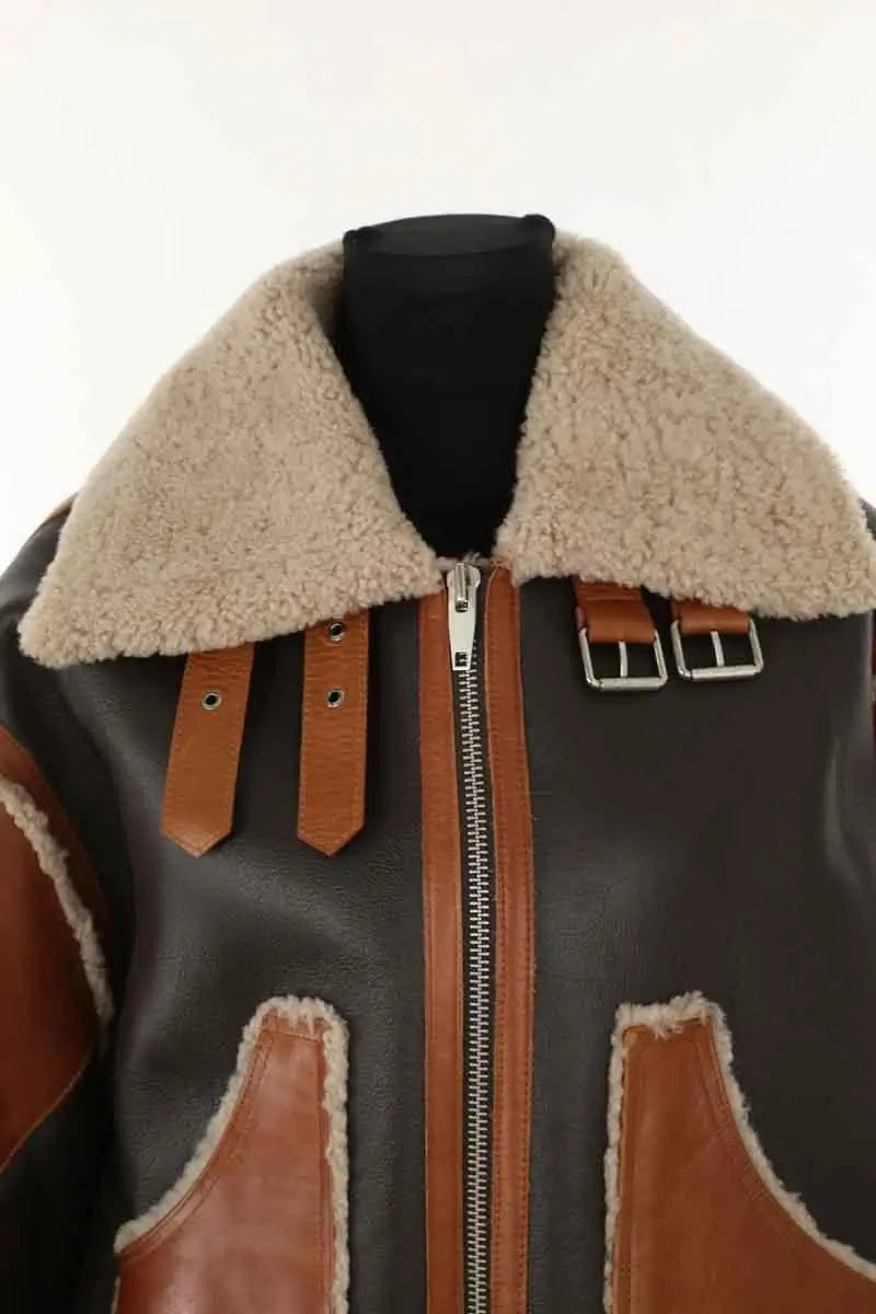 Blouson The Kooples Marron en Cuir