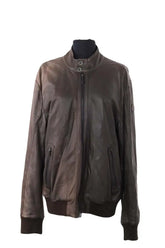 Blouson Trussardi Marron en Cuir, taille L - Seconde Main