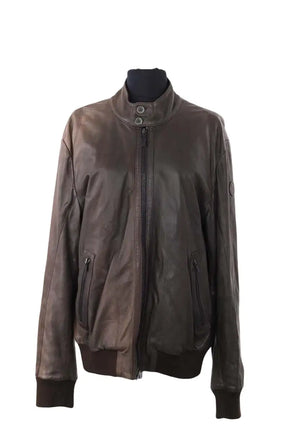 Blouson Trussardi Marron en Cuir, taille L - Seconde Main