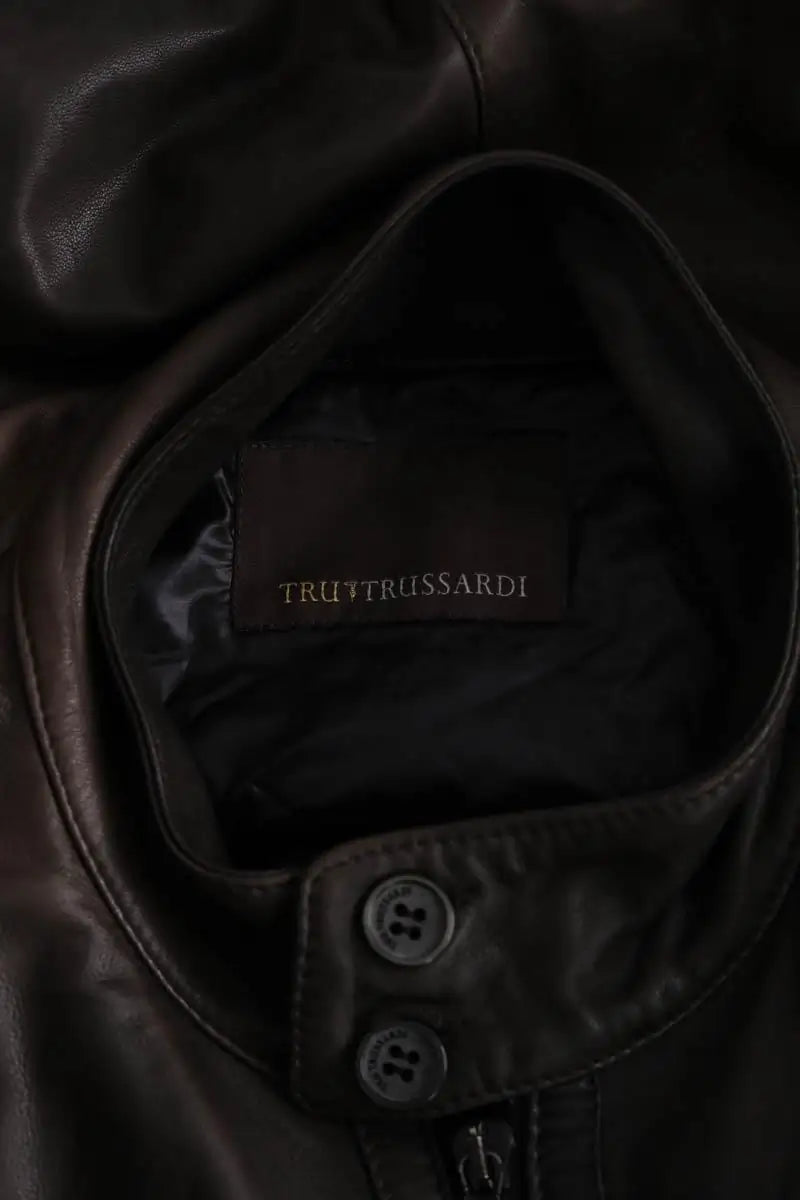 Blouson Trussardi Marron en Cuir