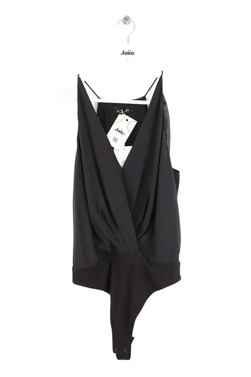 Body Anine Bing Shiloh Noir en Soie, taille S - Seconde Main