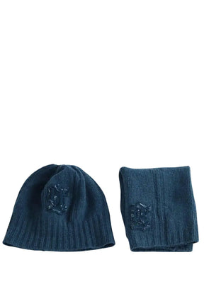 Bonnet avec tour de cou Galliano Bleu en Viscose, taille S - Seconde Main
