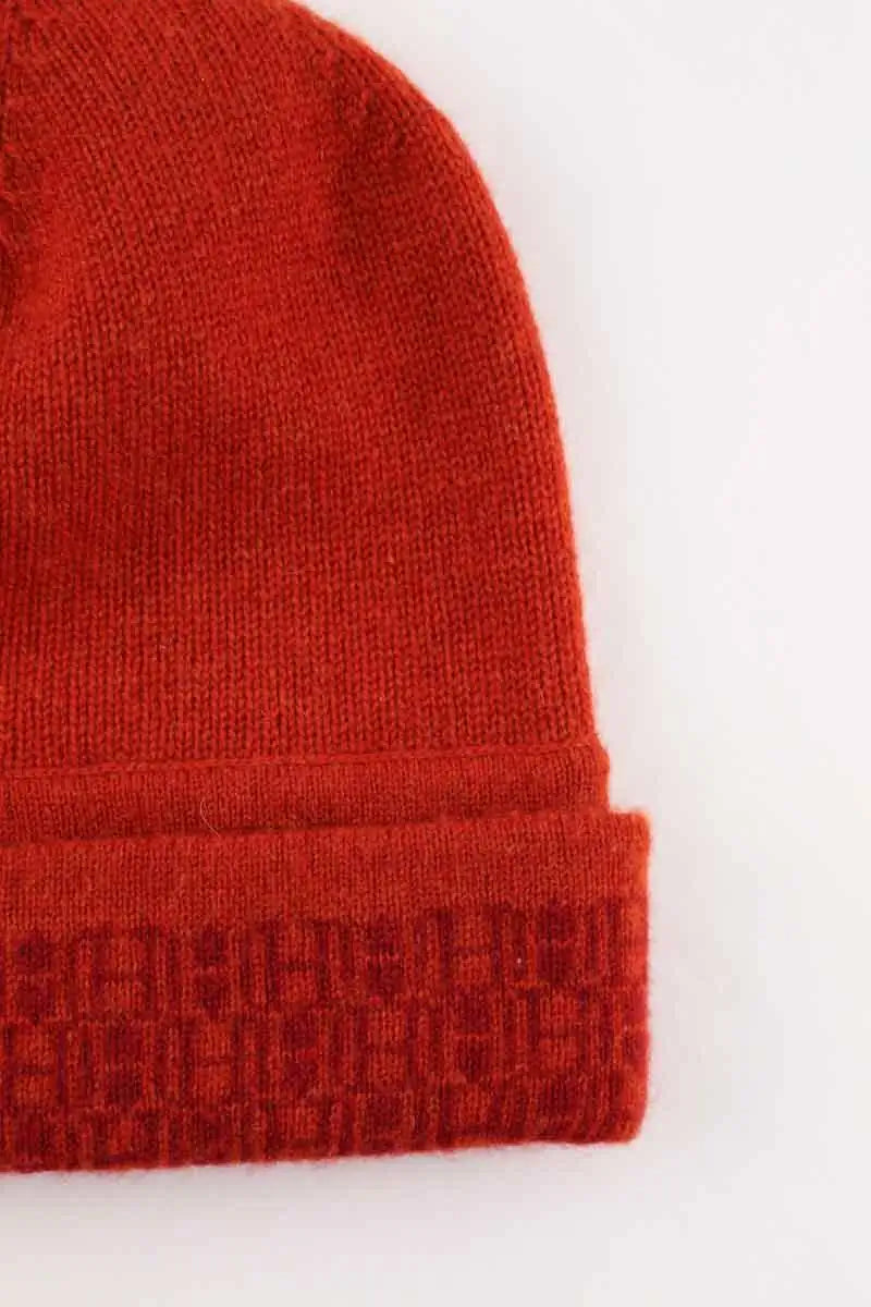 Bonnet Hermès Rouge en Cachemire
