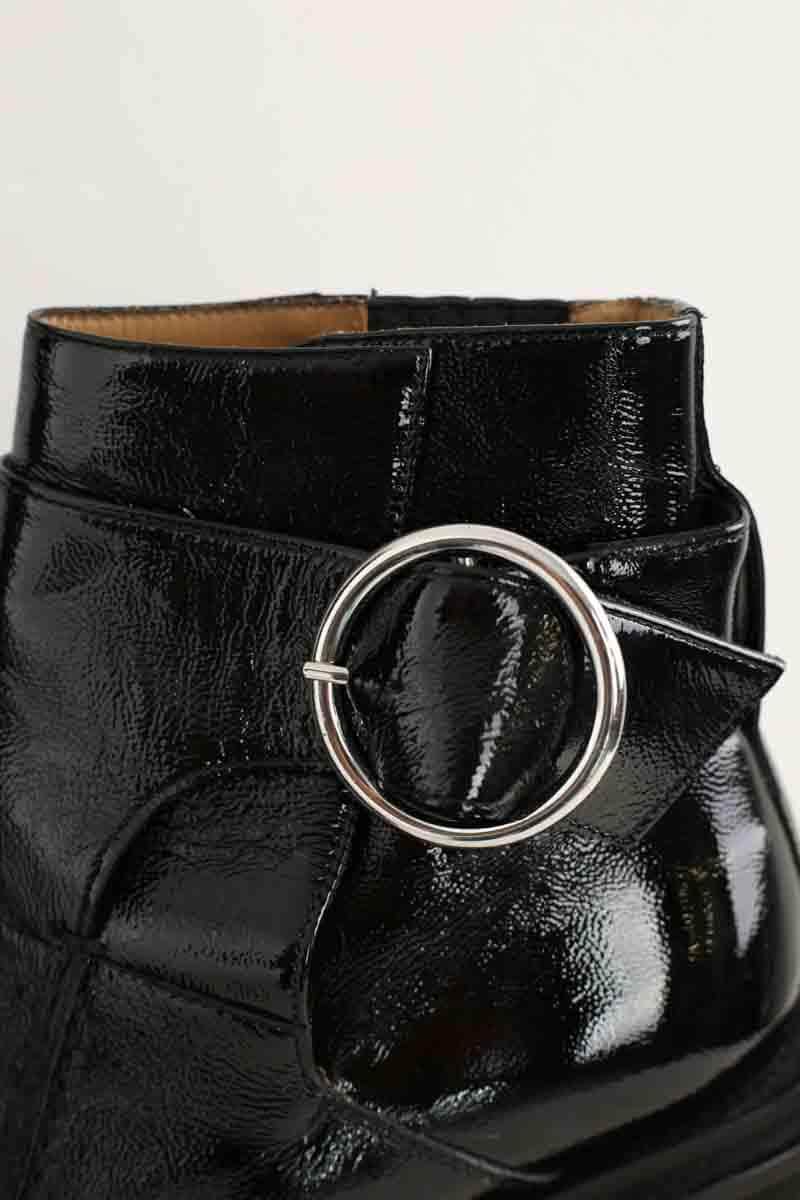 Boots à boucles Ami Noir en Cuir