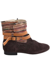 Boots à boucles Anniel Marron en Daim, taille 36 - Seconde Main