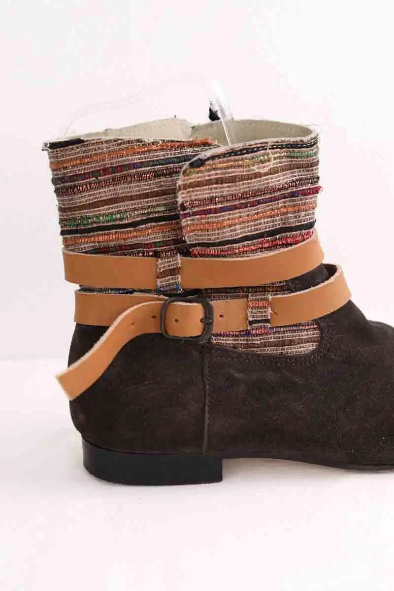 Boots à boucles Anniel Marron en Daim