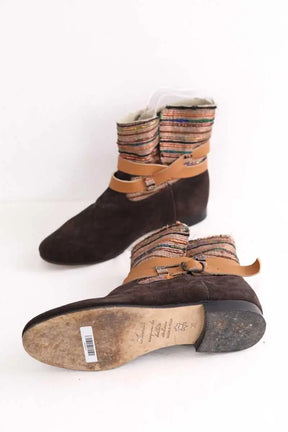 Boots à boucles Anniel Marron en Daim