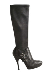 Boots à boucles Celine Noir en Cuir, taille 36 - Seconde Main