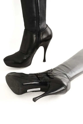 Boots à boucles Celine Noir en Cuir