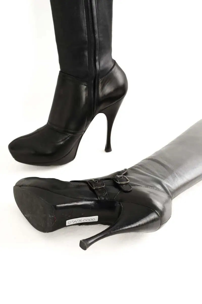 Boots à boucles Celine Noir en Cuir
