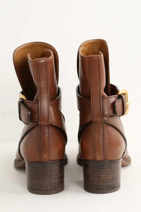 Boots à boucles Chloé Marron en Cuir