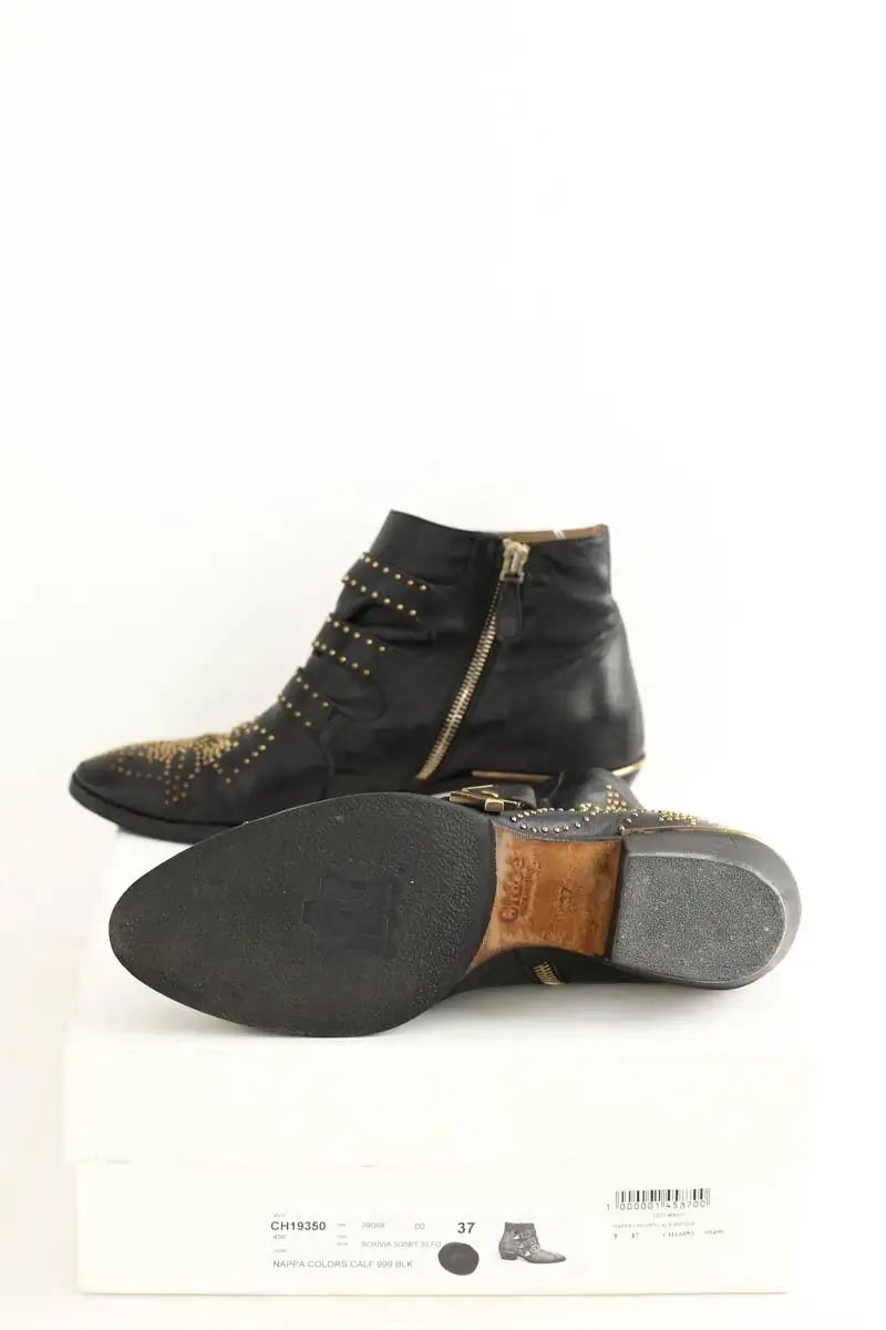 Boots à boucles Chloé Noir en Cuir