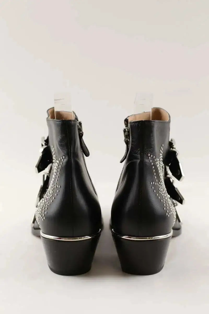 Boots à boucles Chloé Susanna Noir en Cuir