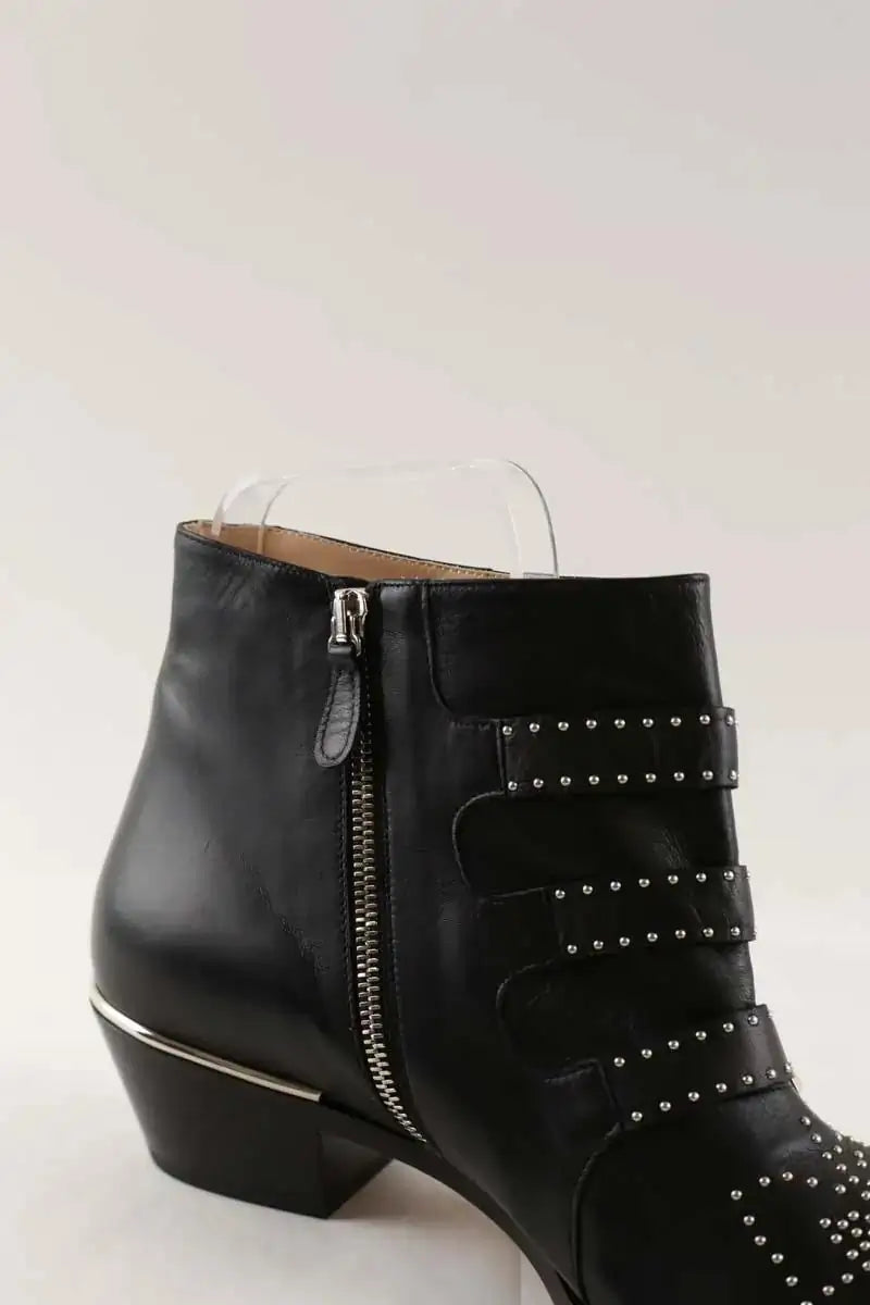 Boots à boucles Chloé Susanna Noir en Cuir