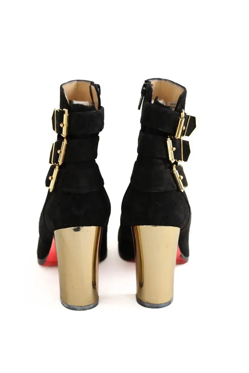 Boots à boucles Christian Louboutin Noir en Daim