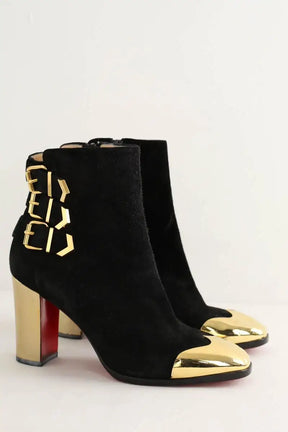 Boots à boucles Christian Louboutin Noir en Daim