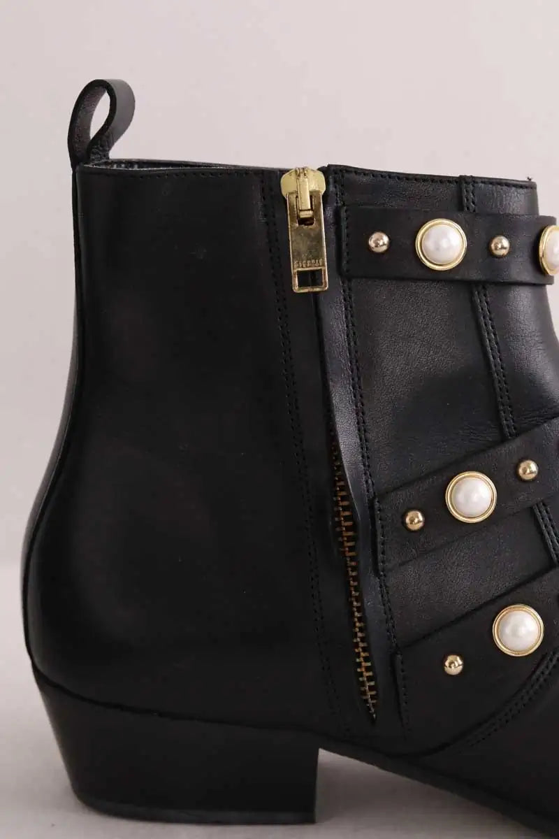 Boots à boucles Claudie Pierlot Noir en Cuir
