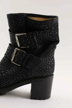 Boots à boucles Free Lance Noir en Cuir