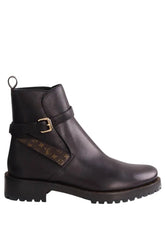 Boots à boucles Louis Vuitton Discovery Flat Noir en Cuir, taille 37 - Seconde Main