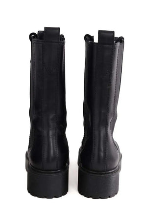 Boots à boucles Maje Noir en Cuir
