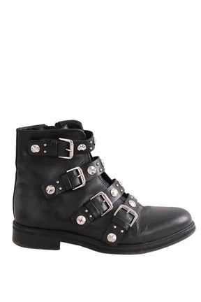 Boots à boucles Maje Noir en Cuir, taille 39 - Seconde Main
