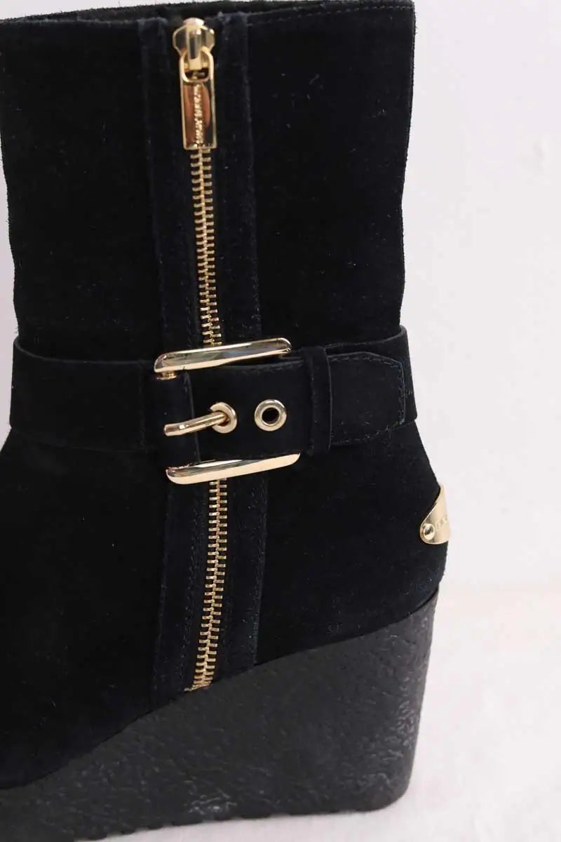 Boots à boucles Michael Kors Noir en Daim