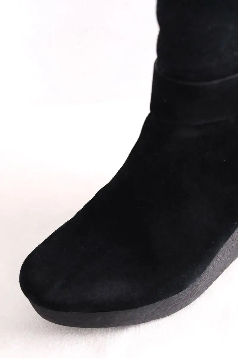Boots à boucles Michael Kors Noir en Daim