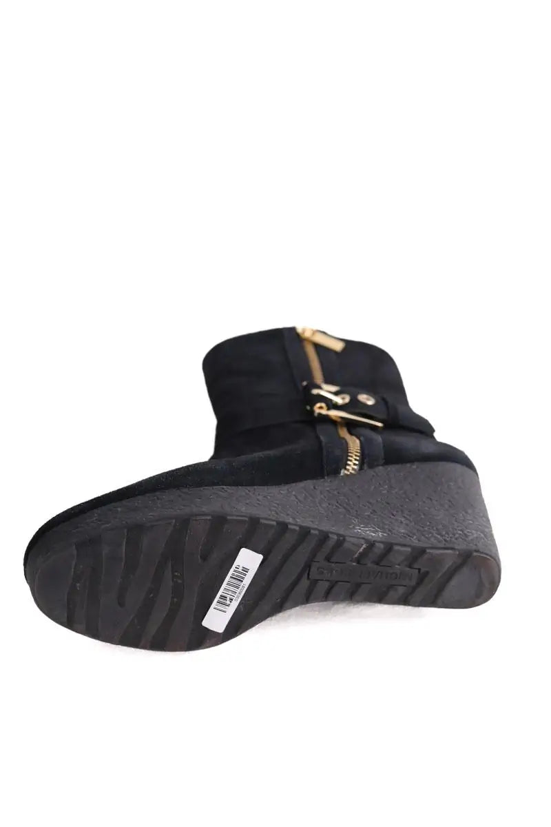 Boots à boucles Michael Kors Noir en Daim