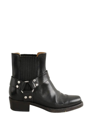 Boots à boucles RE/DONE Noir en Cuir, taille 38 - Seconde Main
