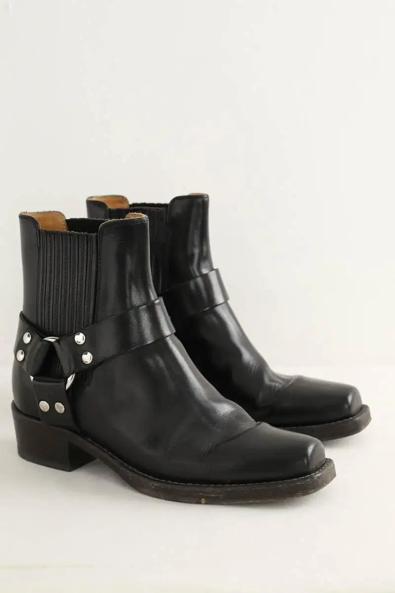 Boots à boucles RE/DONE Noir en Cuir