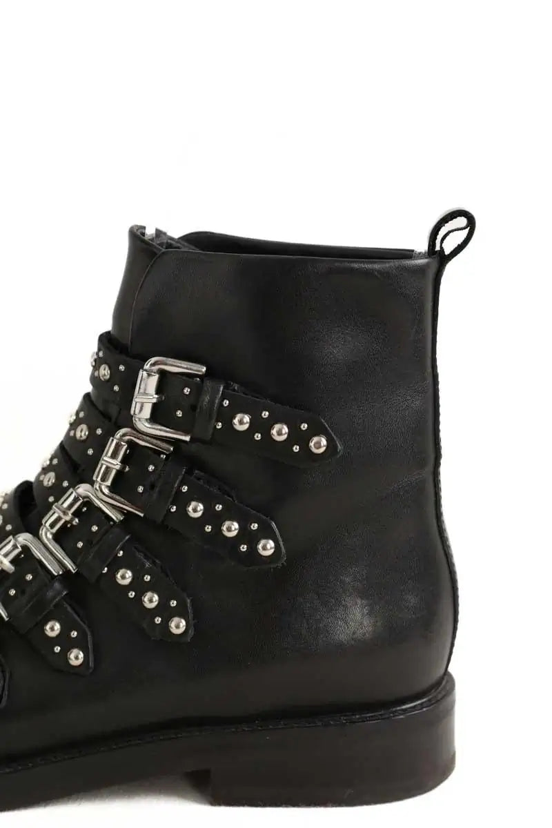 Boots à boucles The Kooples Noir en Cuir