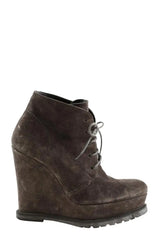 Boots à lacets Barbara Bui Gris en Daim, taille 39 - Seconde Main
