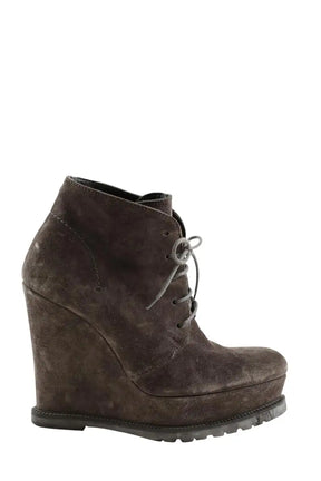 Boots à lacets Barbara Bui Gris en Daim, taille 39 - Seconde Main