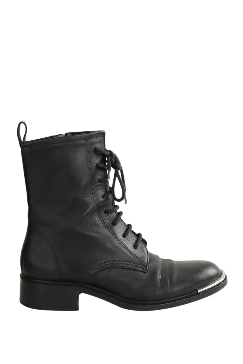 Boots à lacets Barbara Bui Noir en Cuir, taille 38 - Seconde Main
