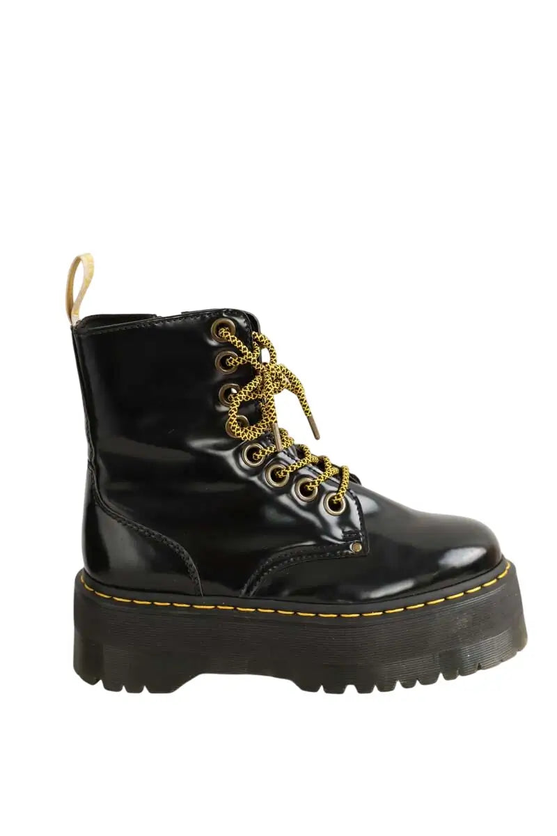 Boots à lacets Dr. Martens Vegan Jadon Max Noir en Cuir végétal, taille 41 - Seconde Main